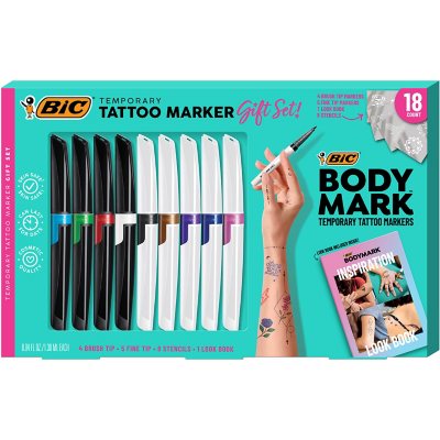 BIC BodyMark Temporary Tattoo Markers Assorted Barrel Colors Assorted Ink  Colors Pack Of 8 Markers - Office Depot