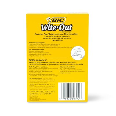 Bic Wite-Out Brand EZ Correct Correction Tape, White, 10-Count