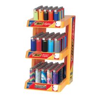 BIC Pocket Lighter 3-Tier Full-Size and Mini Assorted Colors (150 Ct.)