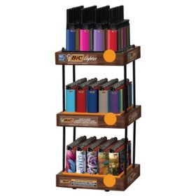 BIC 3-Tier Wooden Lighter Display (140 ct.)