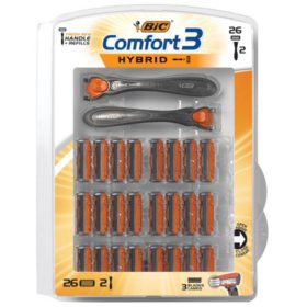 Bic Comfort 3 Hybrid Men S Disposable Razor 2 Handles 26 Refill