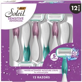 BIC Soleil Sensitive Advanced 5 Blade Disposable Razors (12 ct.)