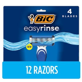 BIC EasyRinse Anti-Clog Men's Disposable Razors With 4 Blades, 12 ct.