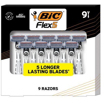 BIC Flex 5 Titanium-Coated Disposable Razor for Men (9 ct