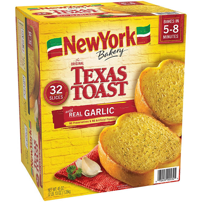 New York Bakery Garlic Texas Toast, Frozen (32 ct.)