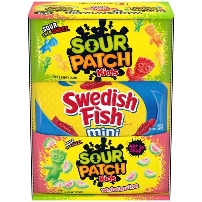 SOUR PATCH Original, Watermelon Candy & SWEDISH FISH Variety Pack, 3 Boxes