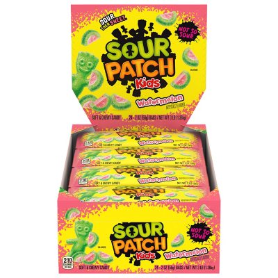 SOUR PATCH KIDS Watermelon Soft Chewy Candy, 2 oz, 24 pk.