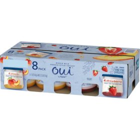 Oui by Yoplait Strawberry and Peach Yogurt, 5 oz., 8 pk.