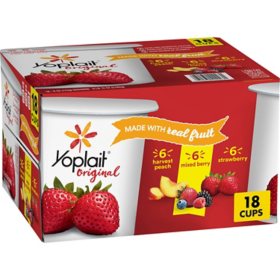 Yoplait Original Lowfat Yogurt Variety Pack, 6 oz., 18 ct.