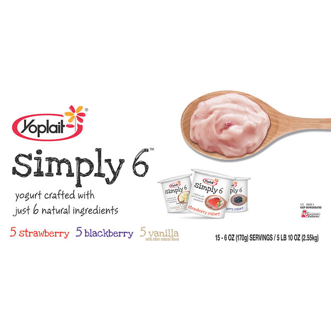 Yoplait® Simply 6 Yogurt, Variety Pack - 15 pk.