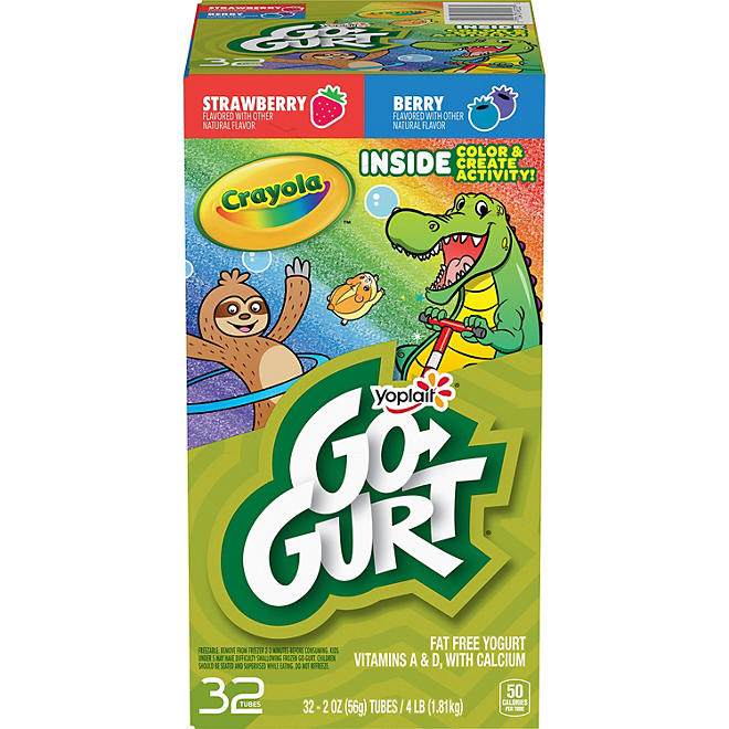 Yoplait Go-Gurt Kids Nonfat Yogurt Variety Pack (2 oz. tube, 32 ct.)