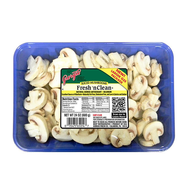 Sliced White Mushrooms (24 oz.)