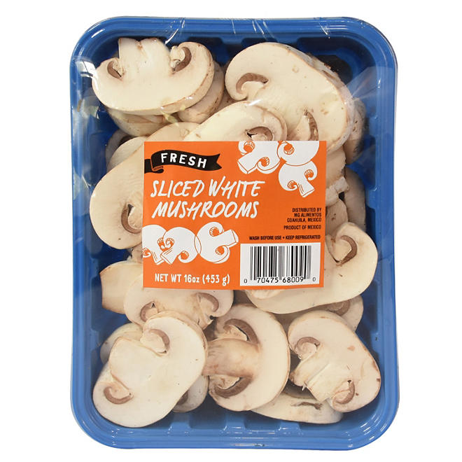 Sliced White Mushrooms (16 oz.)