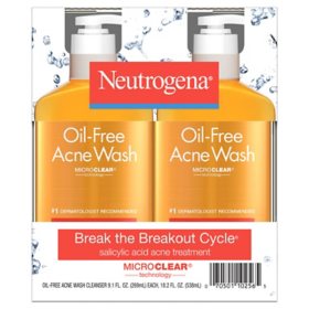 Neutrogena Oil-Free Acne Face Wash, 9.1 fl. oz., 2 pk.