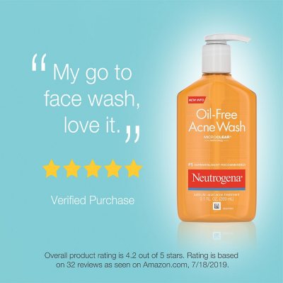 Neutrogena Oil-Free Acne Face Wash (9.1 fl. oz., 2 pk.) - Sam's Club