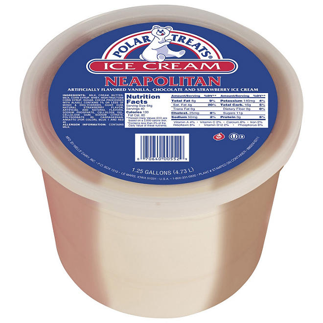 Polar Treats® Neapolitan Ice Cream - 1.25 gal.