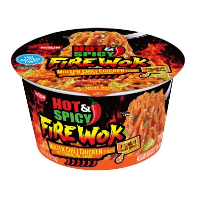 Nissin Fire Wok Hot and Spicy Noodle Bowl, Molten Chili Chicken 6 pk ...