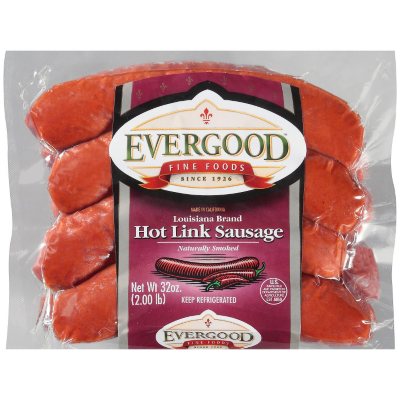 Evergood Sausage, Hot Link, Louisiana Brand