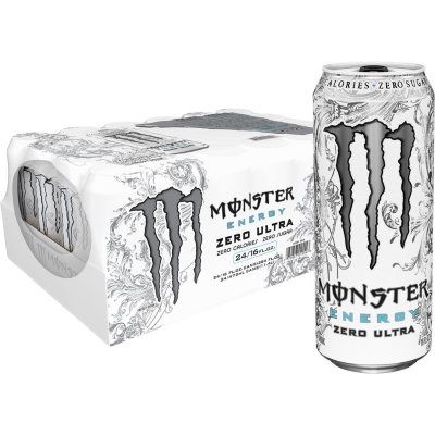Monster Energy Zero Ultra Energy Drink Without Sugar - No Alcohol, 473 ml /  16 oz fl (pack