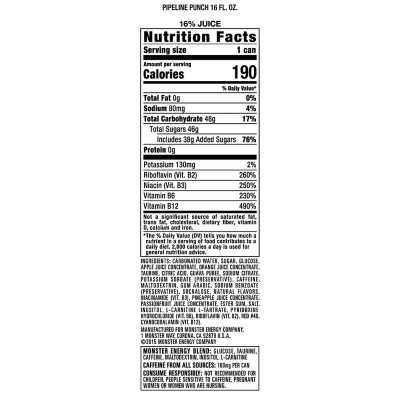 Monster Pipeline Punch, 16 fl. oz., 24 pk. - Sam's Club Monster Pipeline Punch, 16 fl. oz., 24 pk. - Sam's Club