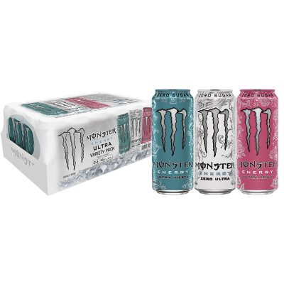 Monster Energy Ultra Variety Pack Zero Ultra, Fiesta and Rosa (16 fl. oz.,  24 pk.)