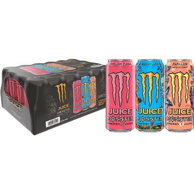 Monster Juice Variety Pack, Mango Loco, Pipeline Punch, Papillon (16 fl.  oz., 24 pk.)