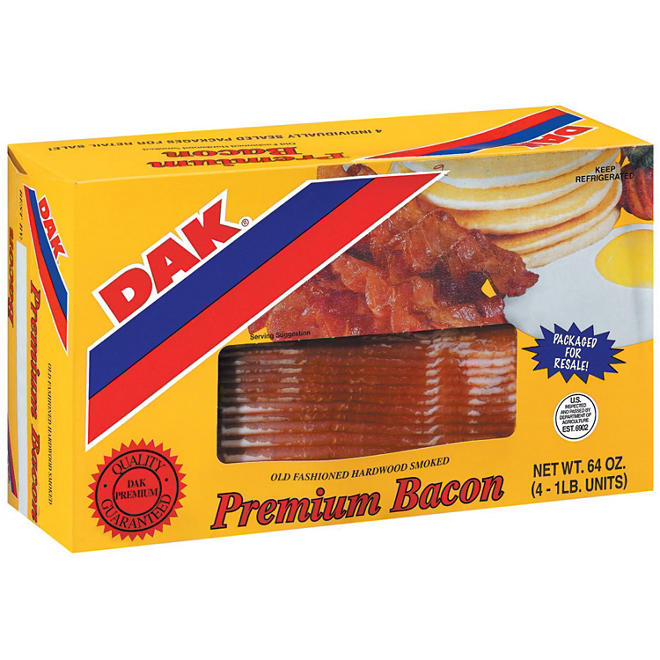Plumrose Premium Bacon (1 lb. pkg., 4 ct.)