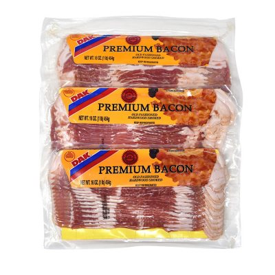 DAK Premium Sliced Bacon (3 lbs.) - Sam's Club