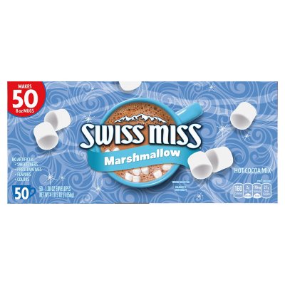 MARSHMALLOW SWISS MISS HOT COCOA NON-FAT MILK/HOMES/OFFICES 50 PACKETS PER BOX 