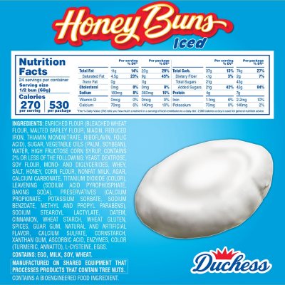 Duchess Jumbo Iced Honey Buns, 4.75 Ounce (Pack of 12)