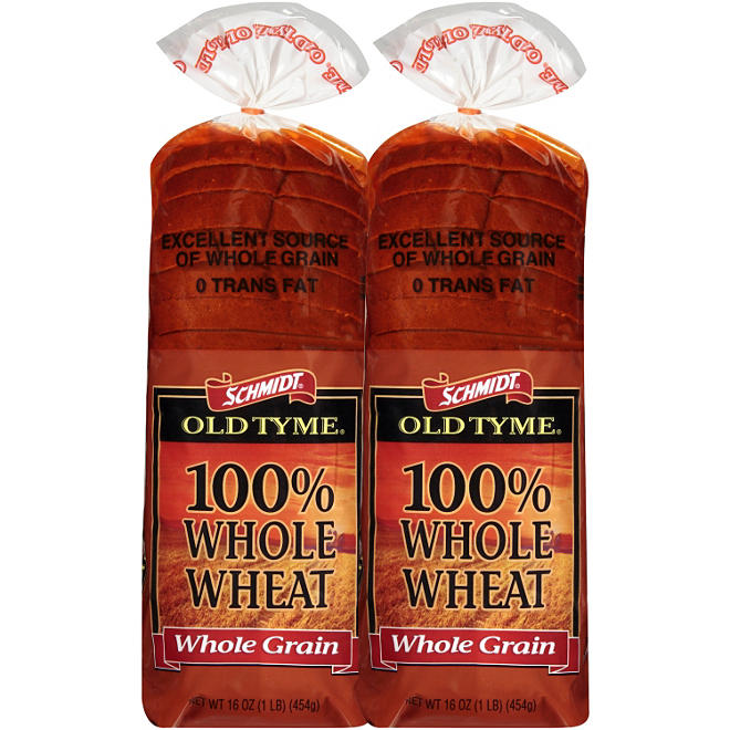 Schmidt Old Tyme 100% Whole Wheat Bread 16 oz., 2 pk.