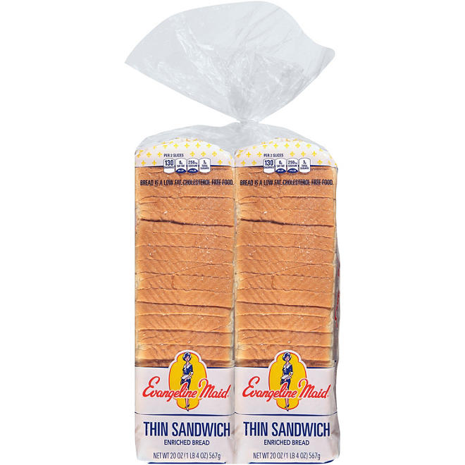 Evangeline Maid Thin Sandwich Bread (20 oz., 2 pk.)