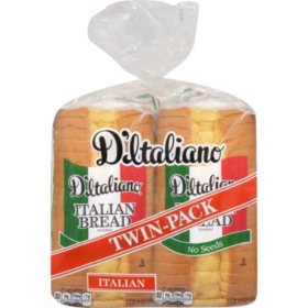 D'Italiano Italian Bread, No Seeds 20 oz. 2 pk.