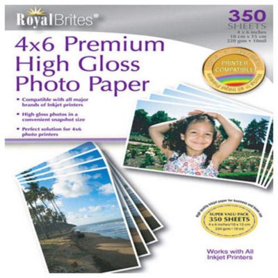 RoyalBrites® High Gloss 4x6 Photo Paper 350ct Sam's Club
