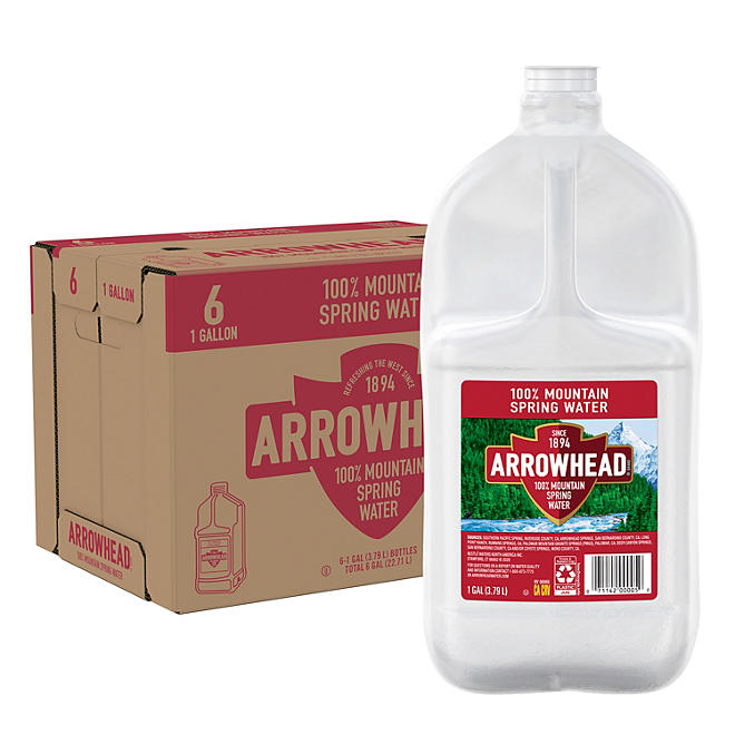 Arrowhead 100% Mountain Spring Water 1 gal., 6 pk.