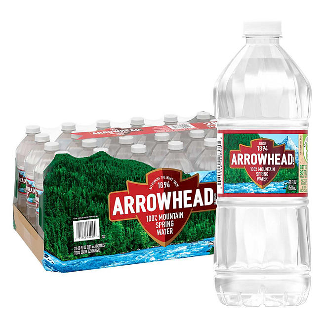 Arrowhead 100% Mountain Spring Water 20 fl. oz., 28 pk.