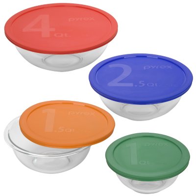 Pyrex® Glass Lidded Mixing Bowls Set, Set Of 6 - Jay C Food Stores