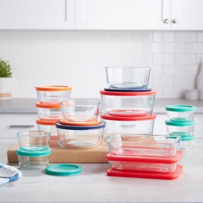 Pyrex Round Dish Storage 4 Cup with Red Lid - 1 ct pkg