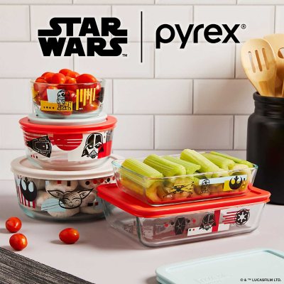 Pyrex 10-Piece Glass Food Storage Container Set with Round Colorful  Airtight Lids 