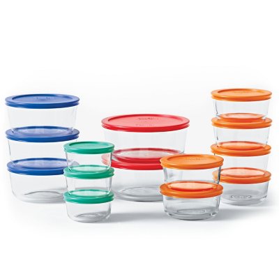 Pyrex Simply Store Glass Food Storage Containers, 30-Piece Set