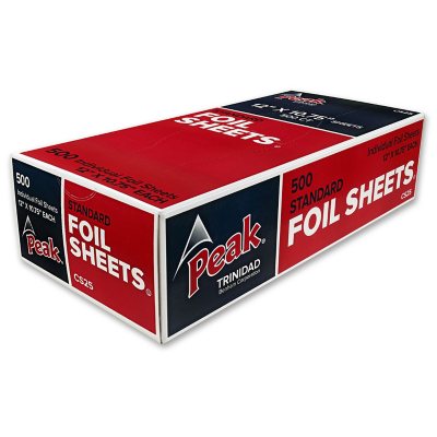 Peak Pre-Cut Aluminum Foil Sheets, 12 x 10.75 (500 ct.)