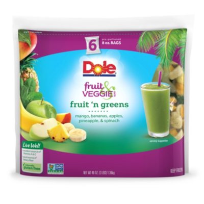 Drikke sig fuld Tochi træ Undertrykkelse Dole Fruit and Veggie Smoothie Mix, Fruit 'n Greens (6 ct.) - Sam's Club