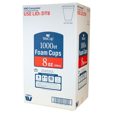WinCup® White Foam Cup - 12 oz.