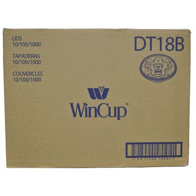 WinCup Plastic Lids for 12-24 oz. Foam Cups, Tear Tab + Straw Slot (1000 ct.)