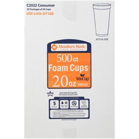 WinCup 16-Oz. Foam Cups, 500 ct. - White