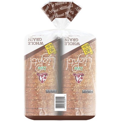 Aunt Millie S Healthy Goodness Light Whole Grain Bread 40 Oz 2 Pk Sam S Club