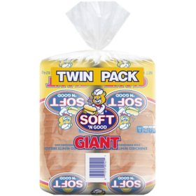 Soft 'N Good Giant White Bread, 22 oz., 2 pk.