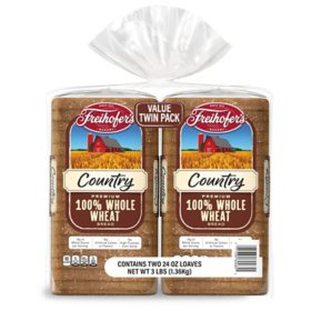 Freihofer's Stone Ground 100% Whole Wheat Bread (24oz/2pk)