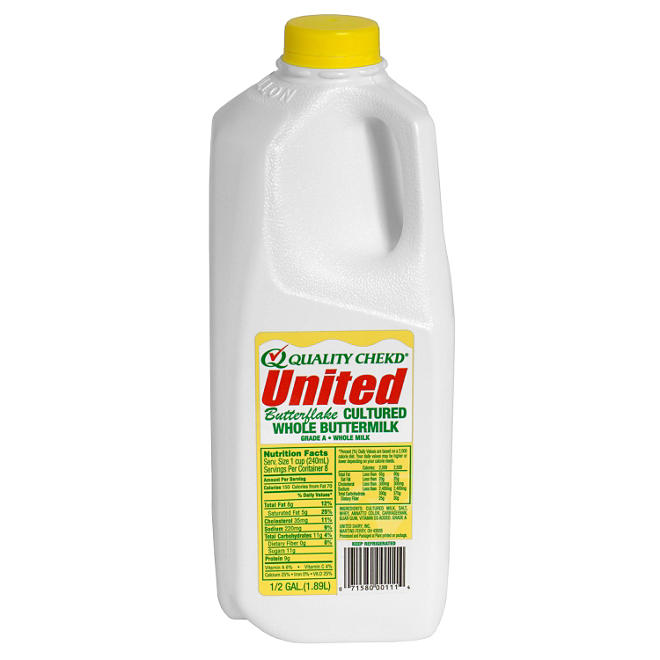 United Dairy Whole Buttermilk  (half gal.)