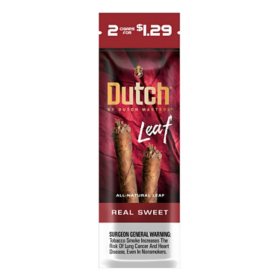 Dutch Masters Real Sweet Leaf Cigars, Pre-Priced 2 for $1.29, 2 ct., 30 pk.